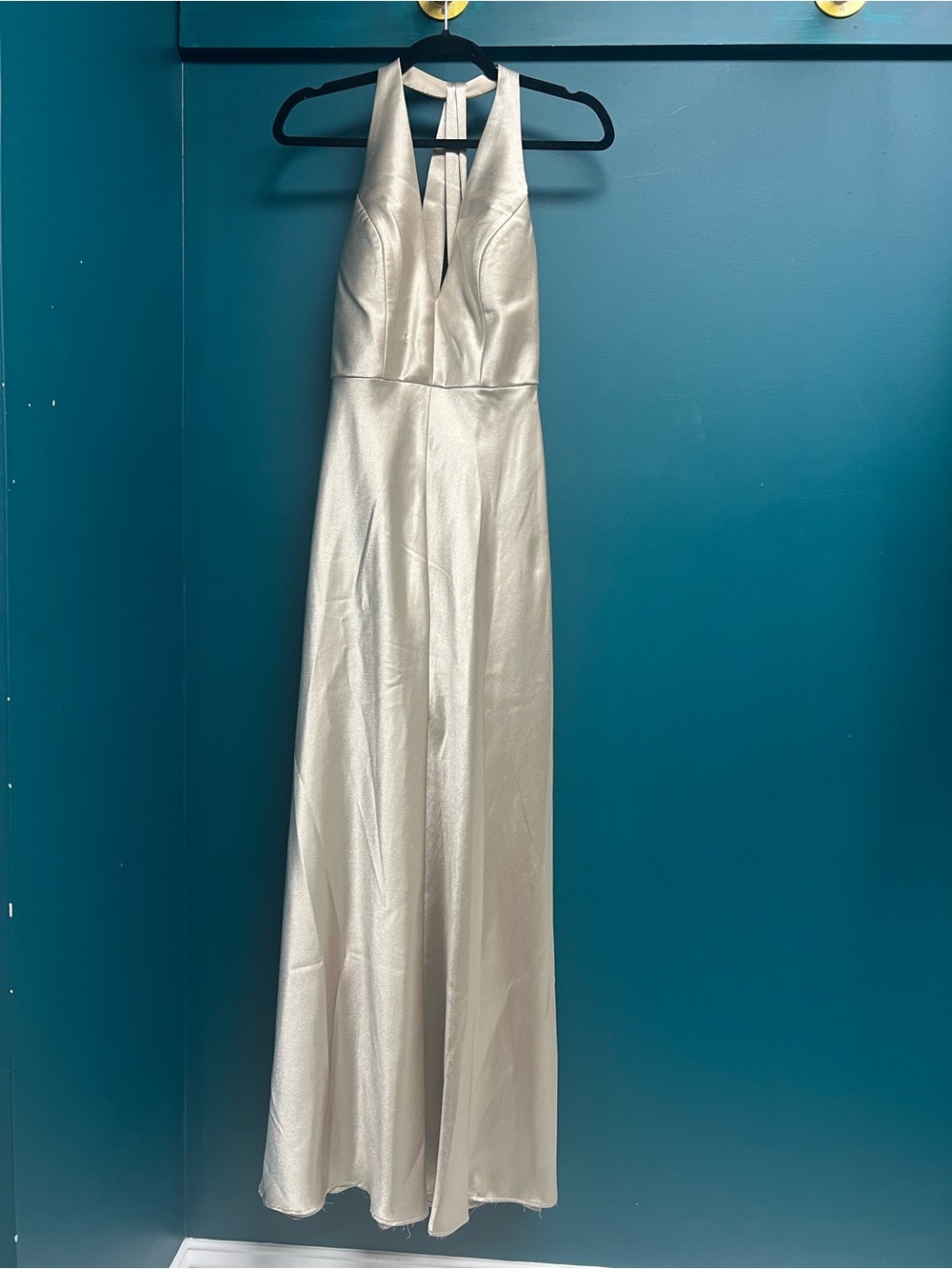 Jenny Yoo Rose Gold, Champagne Halter Evening Gown